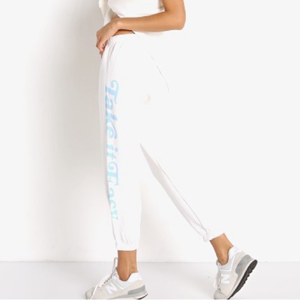Spiritual Gangster Easy Perfect Terry Sweatpant White and Blue